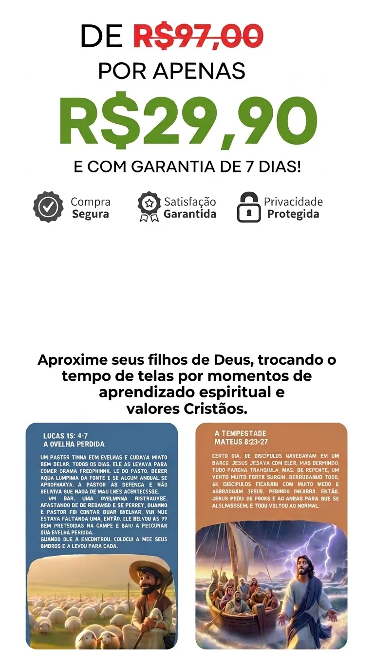 De R$97 por apenas R$29,90 com garantia de 7 dias